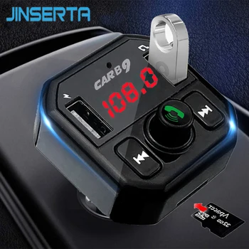 

JINSERTA Bluetooth FM Transmitter Dual USB Car Charger A2DP Music MP3 Player Handsfree Bluetooth Car Kits with TF Card Slot