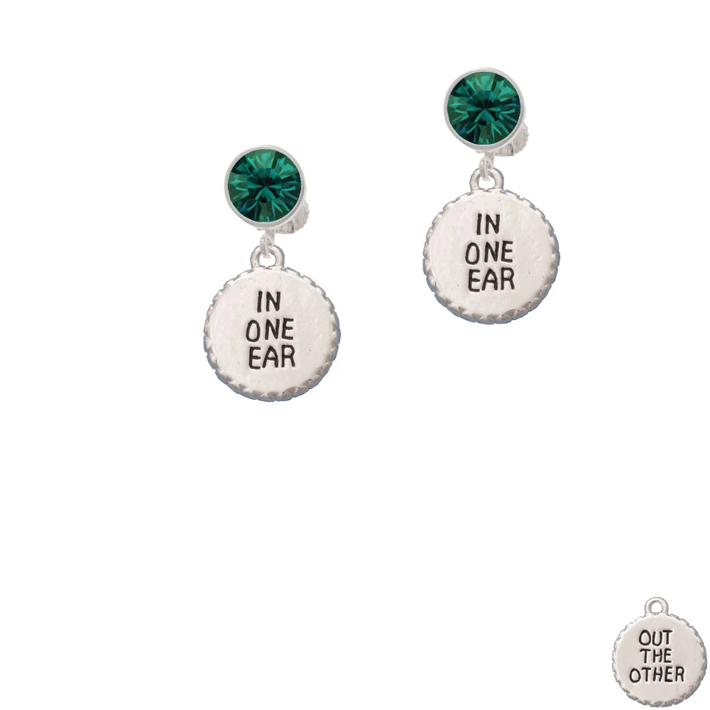 In One Ear ''Out the Other'' Crystal Clip On Earrings (5)