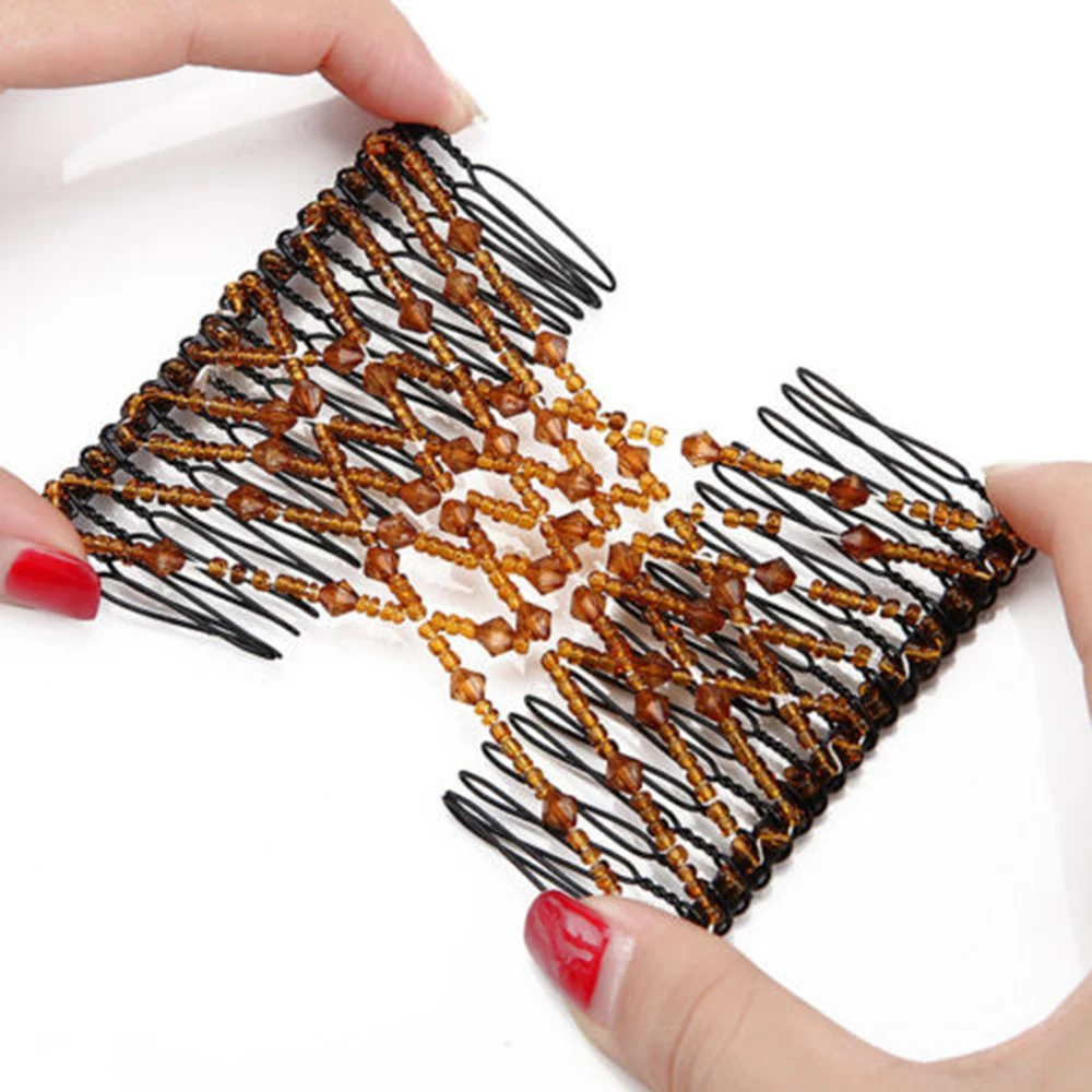 

2019 Korean Variety Pearl Hairpins Hair Accessories Crown Bride Hair Clips Hair Wire Beads Magic Comb Shape Hair Comb Hairbrush