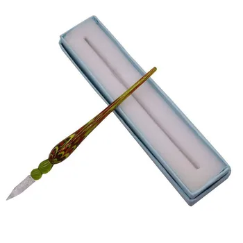 

1 pcs Retro Handmade Art Crystal Glass pen Gift Giving logo ink For Signature Student Artist Office Calligraphy Practice gift