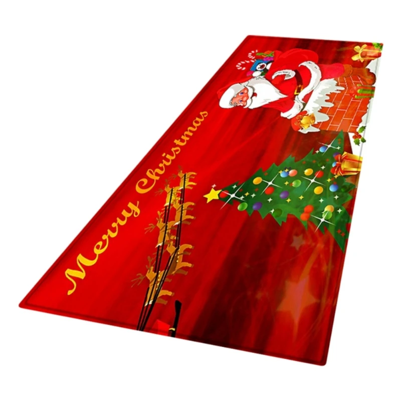 

2019 Merry Christmas Rug Soft Flannel Floor Mat Carpet With Non-Slip Back Living room Bathroom Door Mat Holiday Home Decorations
