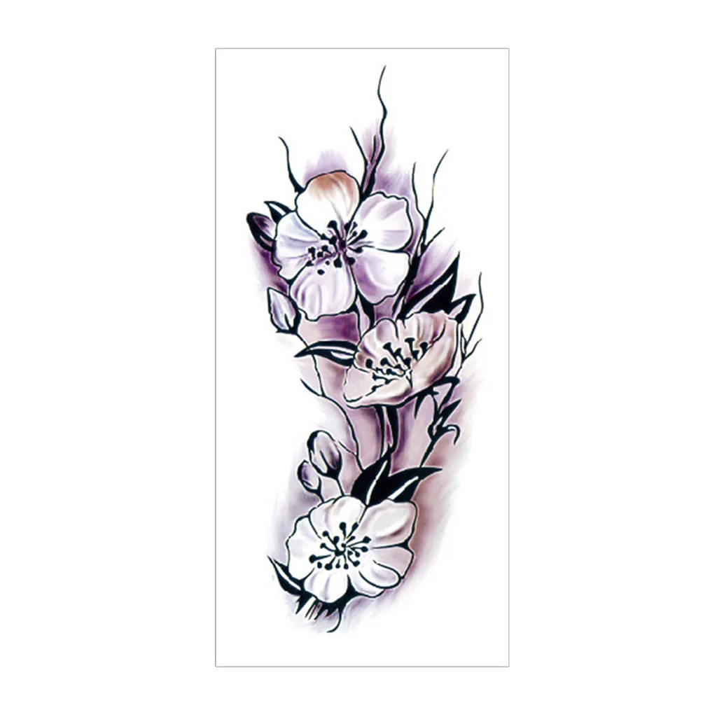 Цветные модные водостойкие временные тату-Стикеры с цветами, женские сексуальные флэш-татуировки, хна, цветок красного цвета, дерево L58