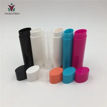 

1000pcs/lot 5ml 5g Flat Oval Plastic Empty Lip Balm Tubes Deodorant Containers