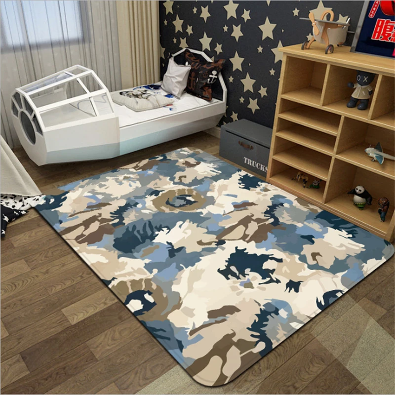 

AOVOLL Carpets for Living Room Simple Modern Abstract Town Color Carpet Bedroom Rug Floor Mat Modern Kids Decor Boy