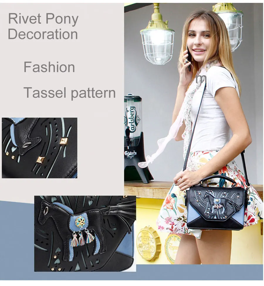  JKBW New Female PU Messenger Bags Leather Handbag with Pony Shape Women Shoulder Bags Summer Casual High Quality Crossbody Bags (4)