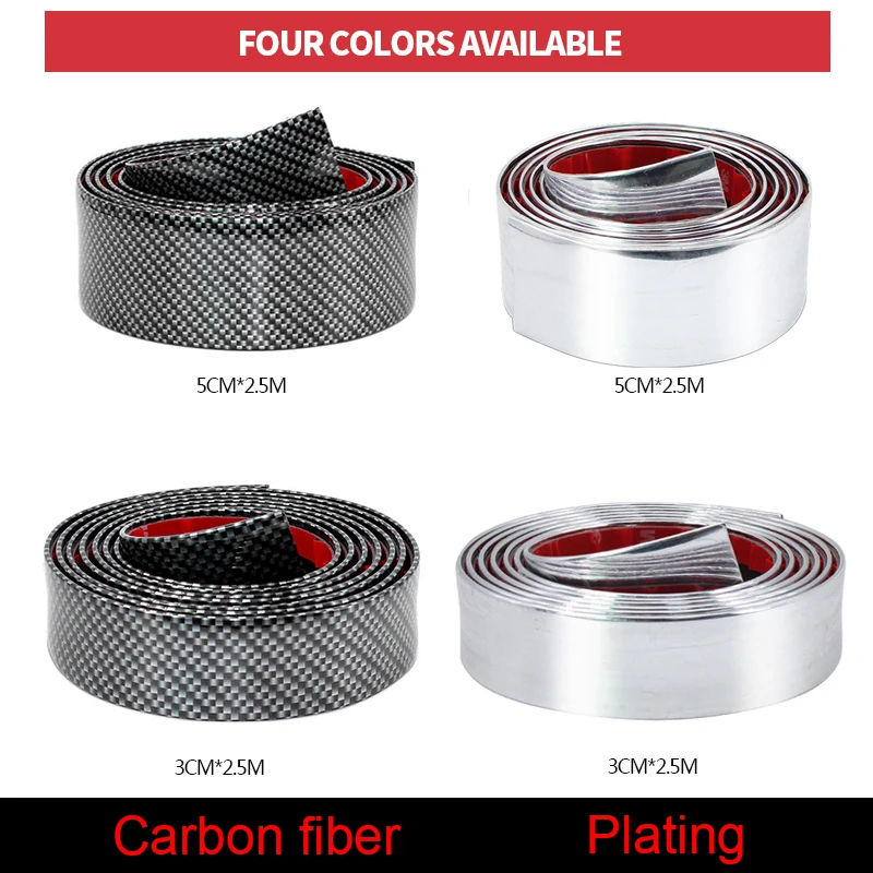 Car Stickers Styling 5D Carbon Fiber Rubber Door Vinyl Sill Protector Goods For KIA Toyota BMW Audi Ford Hyundai etc Accessories