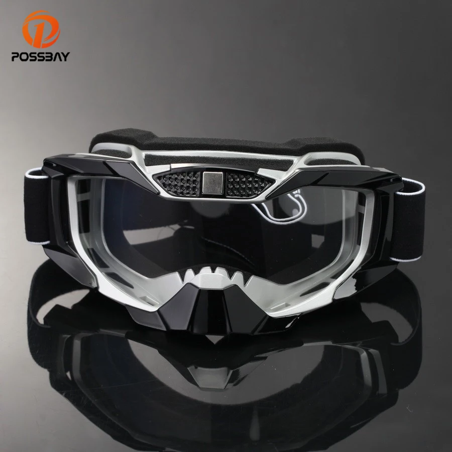 POSSBAY Motorcycle Glasses Snowboard Ski Goggles Racing Motocross Goggles Cafe Racer Dirt Bike Outdoor Sport Culos Moto Gafas