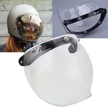 Men Motorcycle Motorbike Helmet Lens Wind Bubble Shield Visor Full Face Mirror with 3 Snaps Base Transparent Hiking eyewear