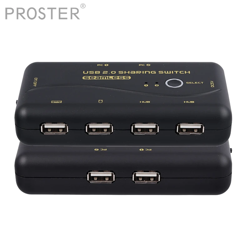 Proster USB 2,0 бесшовный переключатель обмена поддержка цифровой мультиметр бесшовный переключатель 2 компьютера поделиться 4 usb-концентратор