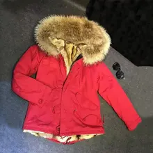 Vermilion куртка с большим мехом енота с капюшоном зимнее пальто для женщин и мужчин