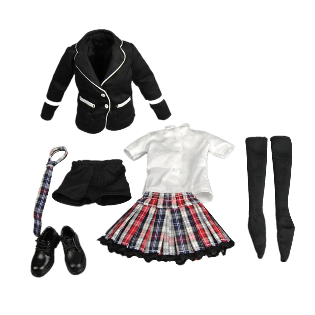 

1/6 Scale Clothes School Uniform fit Hot Toys Female Boby Action Figure Dolls