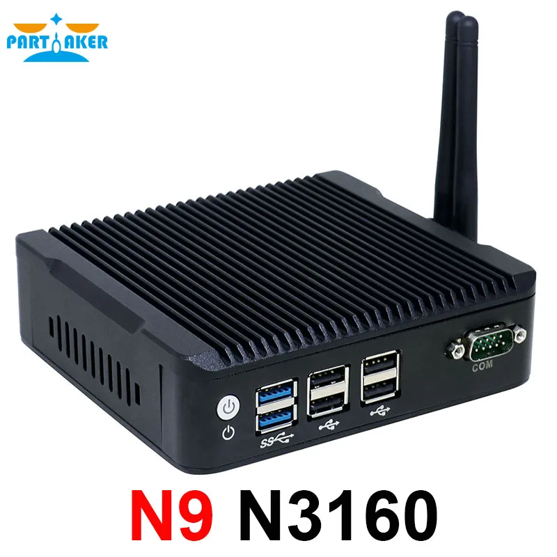 Мини ПК с четырехъядерным процессором Intel celeron N3160 1 6 ГГц двойной lan 2 * HDMI DP USB X86