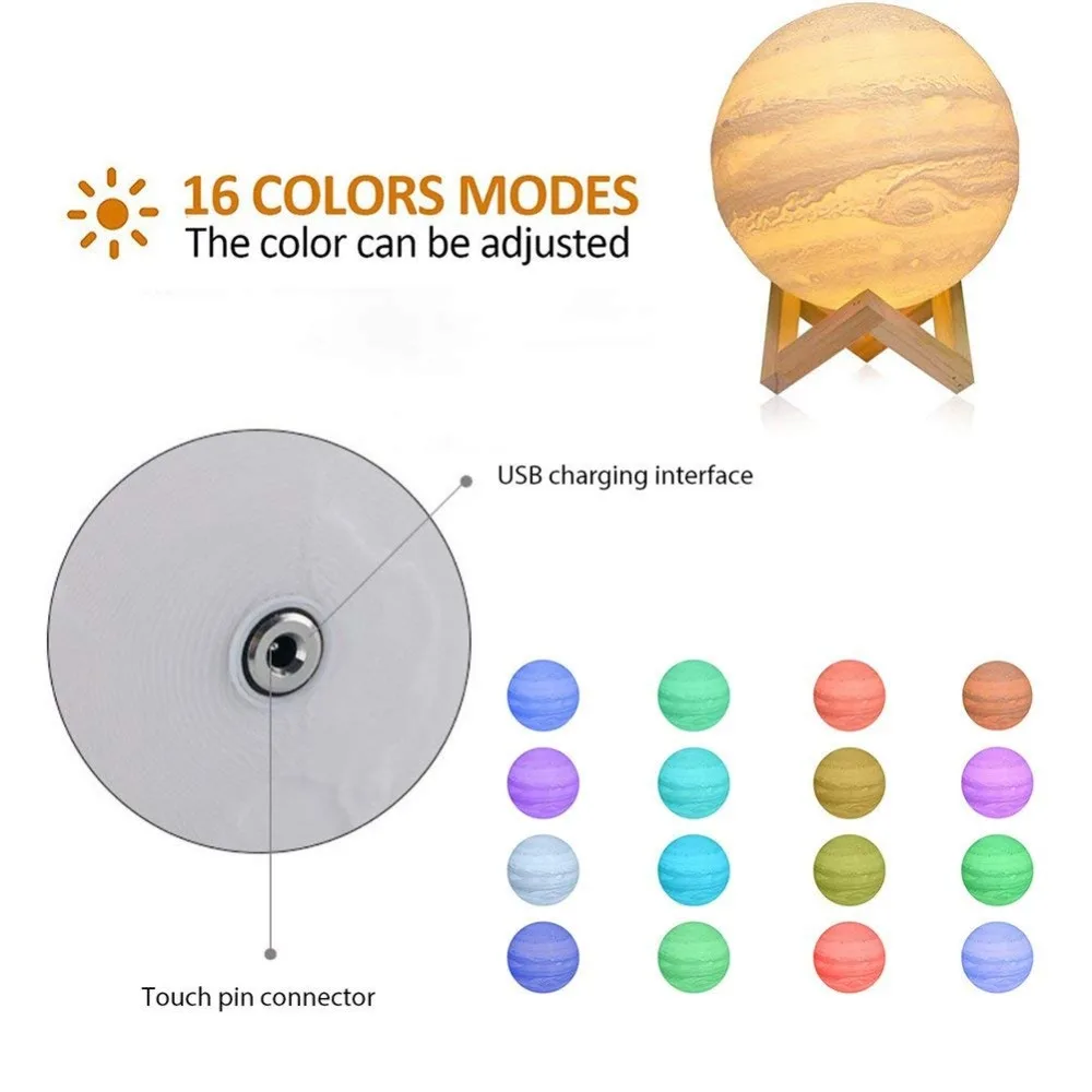 3D Print Jupiter Light Moon Lamp Colorful Table Lamp Rechargeable Change Touch Usb Led Kids Night Light Home Decor Creative Gift 3D Print Jupiter Light Moon Lamp Colorful Table Lamp Rechargeable Change Touch Usb Led Kids Night Light Home Decor Creative Gift