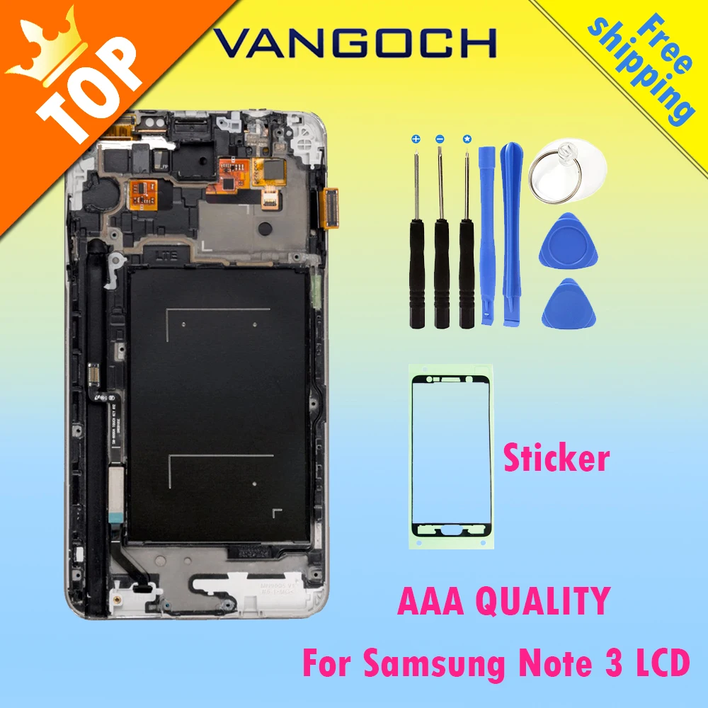 

For Samsung Galaxy Note 3 N9005 N900A N900 N900V Display LCD Screen Touch Screen Digitizer Assembly Replacement with frame