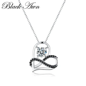 

Romantic Arrive 925 Sterling Silver Fine Jewelry Trendy Engagement Heart necklaces & pendants for Women Bijoux Femme P070