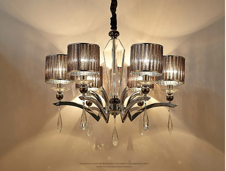 Роскошные светодио дный хрустальная люстра 6/8/10 глав K9 Crystal Light лампа E14 светодио дный лампы светодио дный подвесная люстра светильники для
