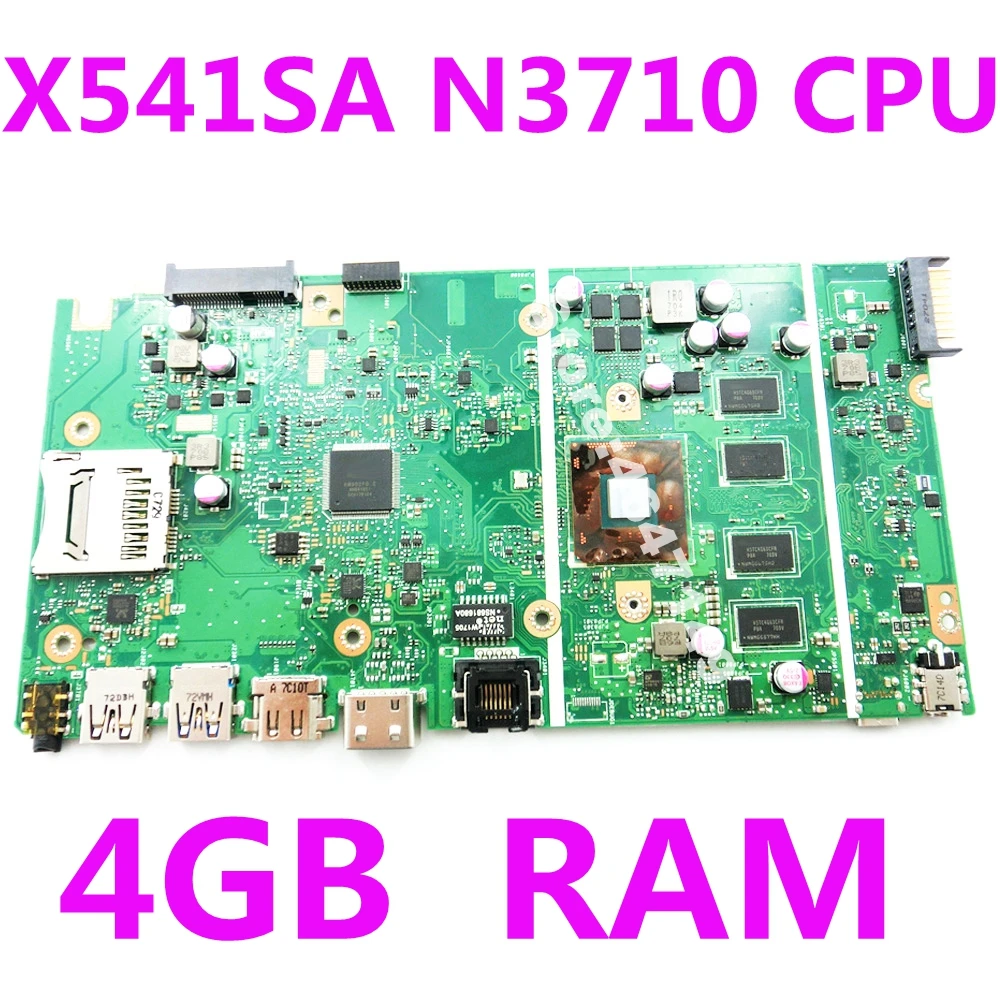 

X541SA N3710 CPU 4GB RAM Mainboard For ASUS X541 X541S X541SA Laptop motherboard X541SA Mainboard X541SA Motherboard 100% Tested
