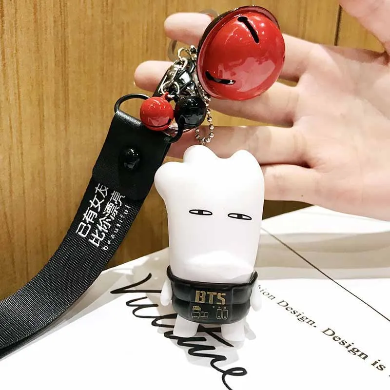 Корея креативный BTS пуленепробиваемый Мальчики мультфильм куклы брелоки для женщин и мужчин сумки для автомобиля брелок для телефона брелоки - Цвет: Type 1