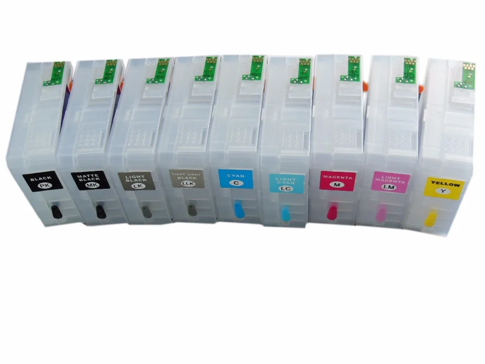 Einkshop 80мл./шт. T8501 - T8509 пустой пополняемый картридж для принтера Epson SureColor P800 sc-p800 с