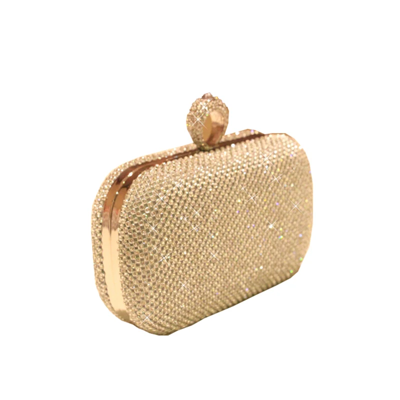 Super Luxury Handmade Popular Women Handbag Full Diamond Finger Ring