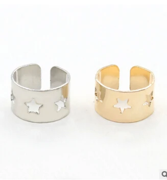 

ED 0756 1 piece 2018 hot punk rock cuff ear clip hollow gold and silver female men's jewelry accessories factory direct