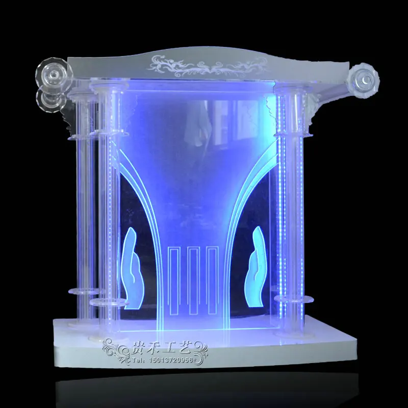 

GUIHEYUN Multifunction clear church pulpit with a Remote Control to Control the Speed of the Lights, Colors Selection
