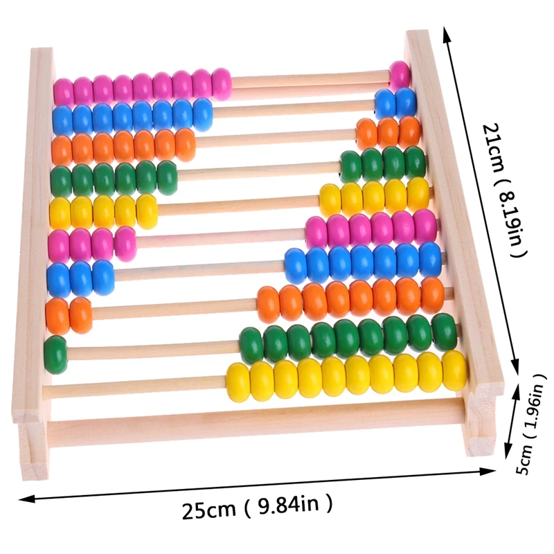 

Abacus Wooden Bead Maths Counting Educational 10 Bars for Early Learning Toys