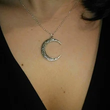 1 шт., элегантное ожерелье с кулоном в виде полумесяца для женщин, очаровательное ирландское ожерелье с кулоном в виде Луны, ювелирное изделие высокого качества