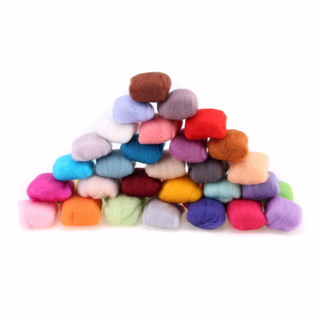 1 Set 3g 36 Colors Merino Wool Fibre Roving For Needle Felting Hand Spinning Toys Doll Needlework DIY Crafts Mayitr