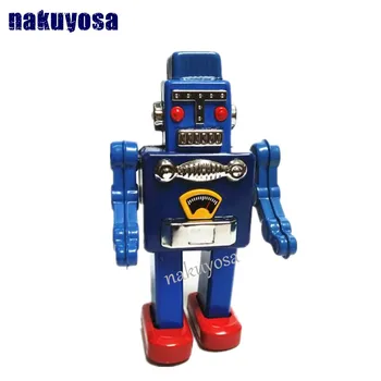 

Black/Blue nostalgic Robot tin toy creative gifts clothing store props Clockwork classical toys