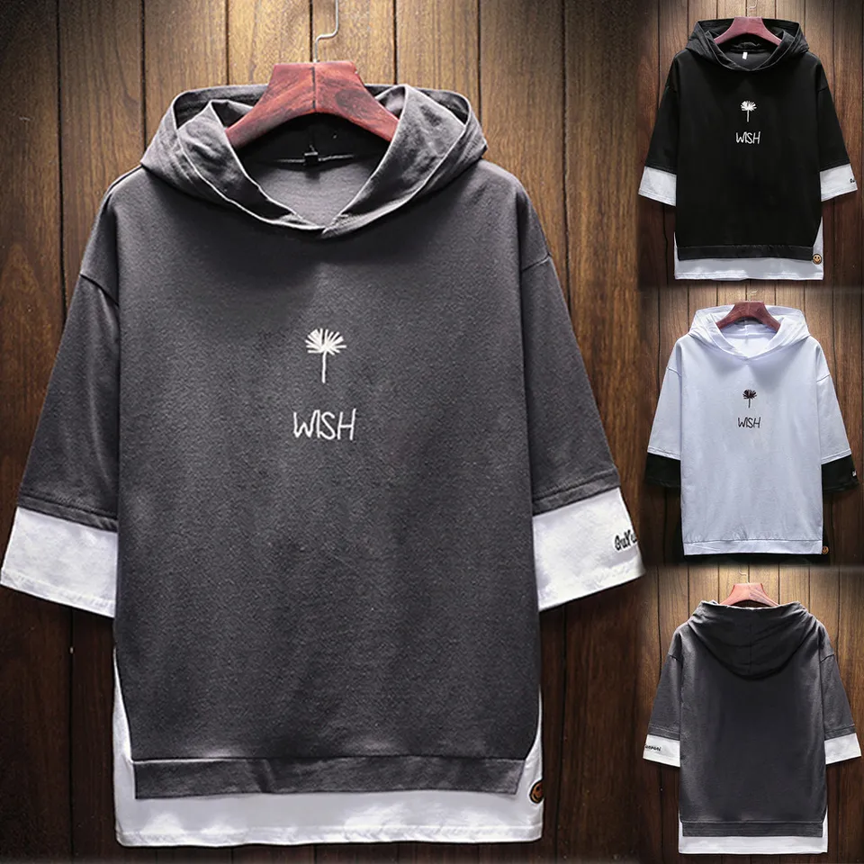 half sleeve sweatshirt mens