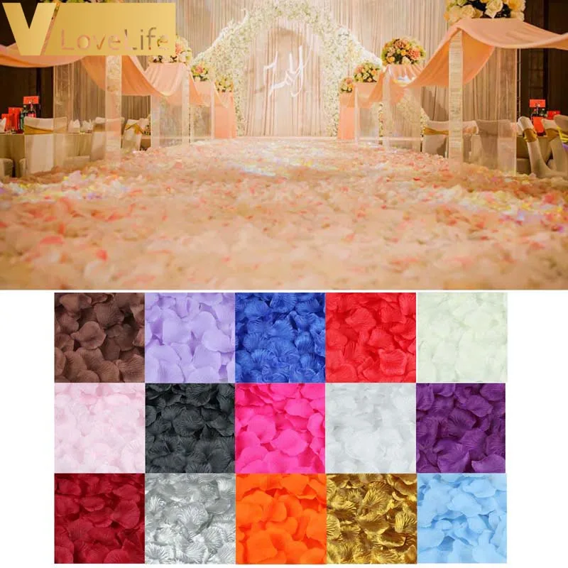 1000pcs/lot Artificial Flowers Petal Handmade Silk Rose Flower Petals
