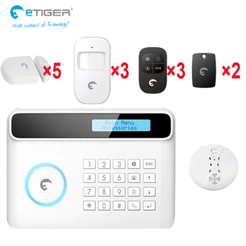 

wireless app control gsm alarm system with touch lcd color dispaly home alarm system pir motion sensor smoke detector