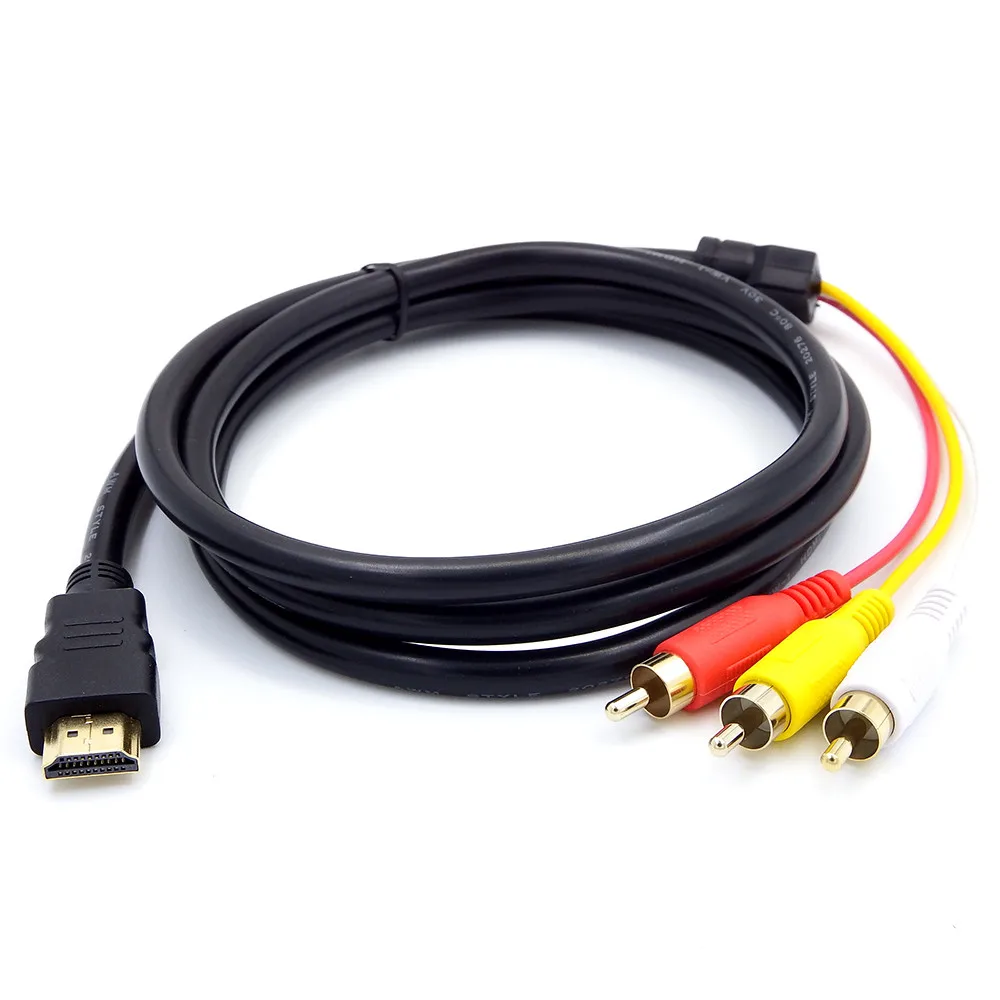 Портативный HDMI Male-3RCA композитный AV Male M/M Соединительный Кабель-адаптер Шнур передатчик DVD HD ТВ приемники ТВ наборы