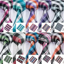 11 видов стилей, мужской галстук, плед, шелковый галстук, запонки, Hanky, наборы, галстуки для мужчин, s gravata, для свадьбы, вечеринки, бизнеса, Barry. Wang