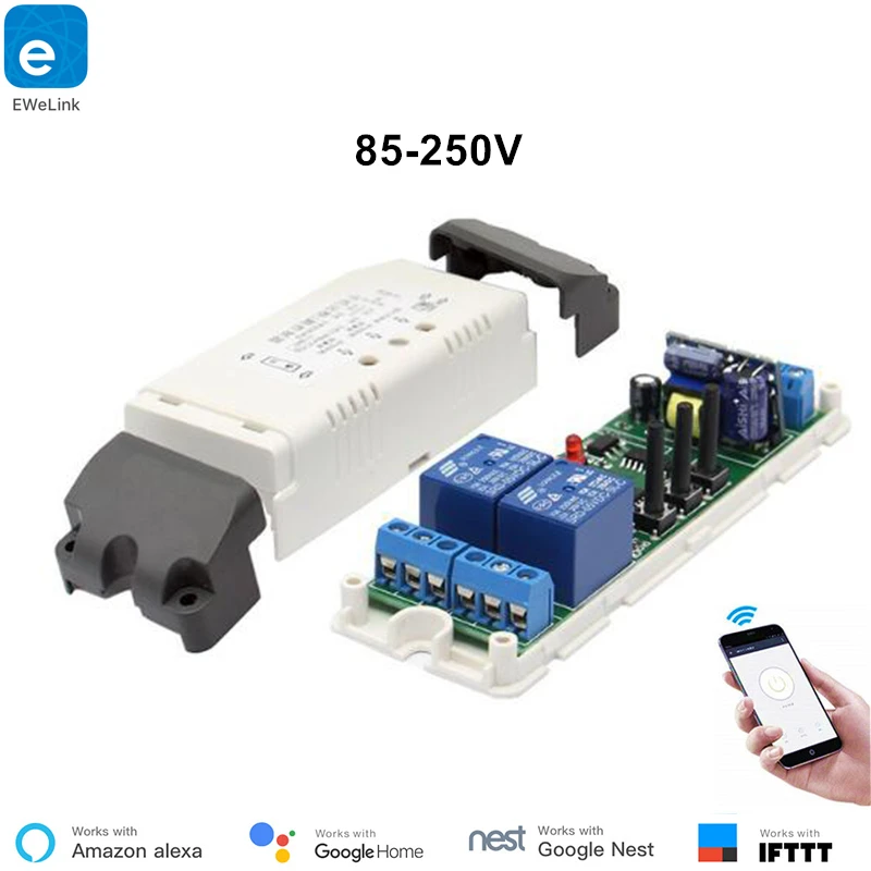 Alexa Echo совместимый eWeLink WiFi 2 channal реле умный дом автоматизация wifi модуль 220 В переключатель двигателя вторичная разработка