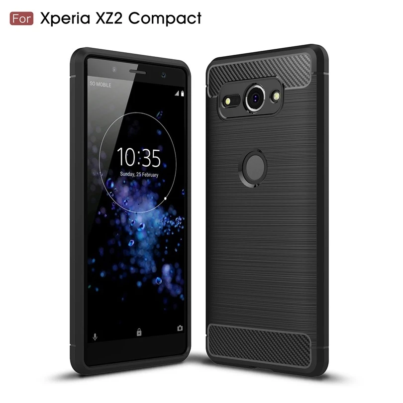 For Sony Xperia Xz2 Compact Xz2compact Carbon Fibre Case Slim Rugged Armor Shockproof Soft Rubber Silicone Phone Cases Cover Phone Case Covers Aliexpress