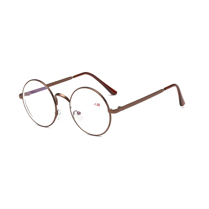 Seemfly ретро круглые металлические очки для близорукости женские и мужские короткие прозрачные очки с градусом+ 1,0+ 1,5+ 2,0+ 2,5+ 3,0+ 3,5+++ 4