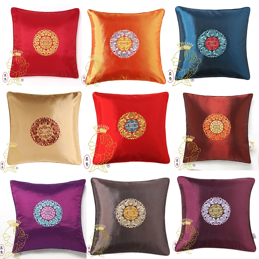 

wholesale 4pcs 45*45cm Simple Chinese Style Traditional lucky patten various colors Cushion Cover without interior