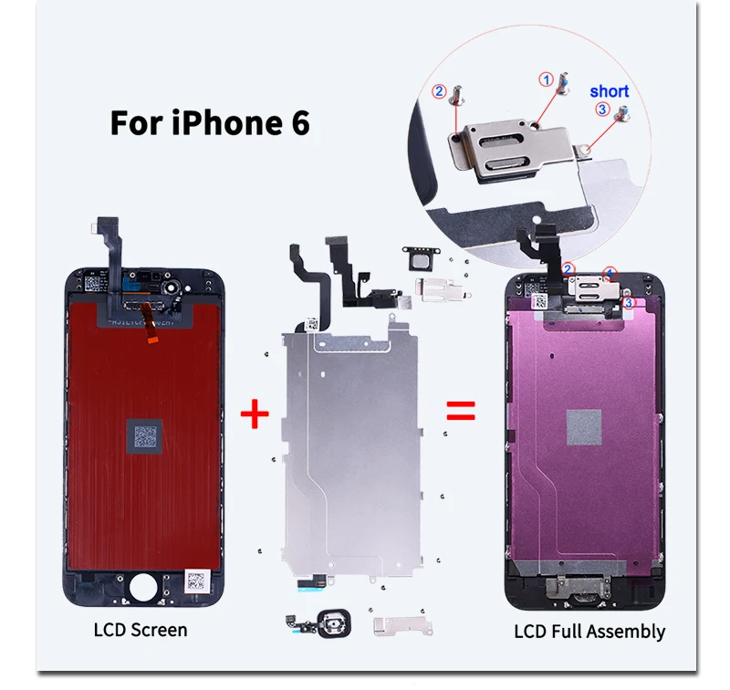 LCD Display Replacement Full  Assembly For iPhone 6 (5)