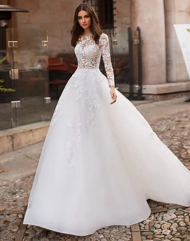 long sleeve bridal gowns 2019