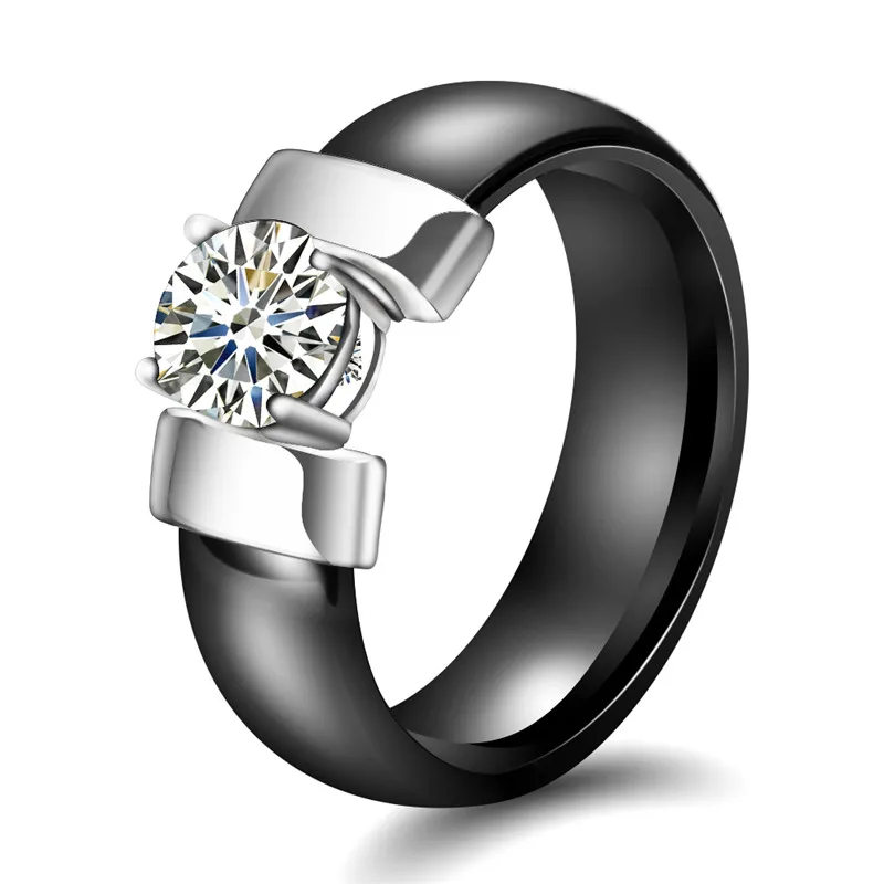 Mostyle модное ювелирное женское кольцо с AAA кристаллом 8 мм X Крест керамические кольца для женщин аксессуары для свадебной вечеринки - Цвет основного камня: 13974