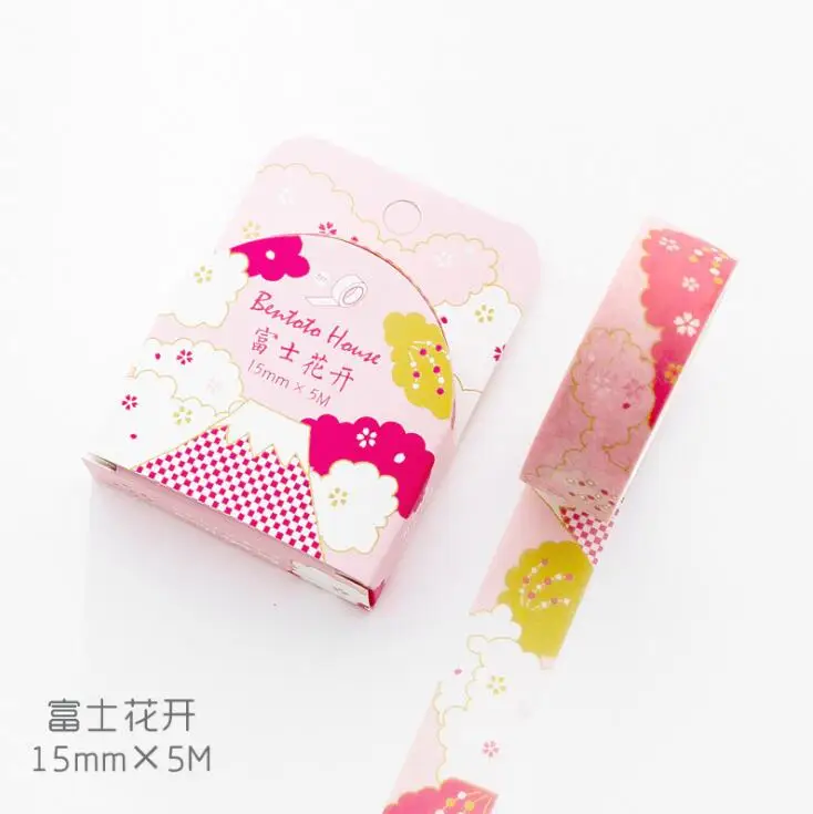 Японский стиль цветы дом Fuji Васи клейкие ленты DIY Скрапбукинг наклейка этикетка маскирующая лента школьные офисные принадлежности - Цвет: 07