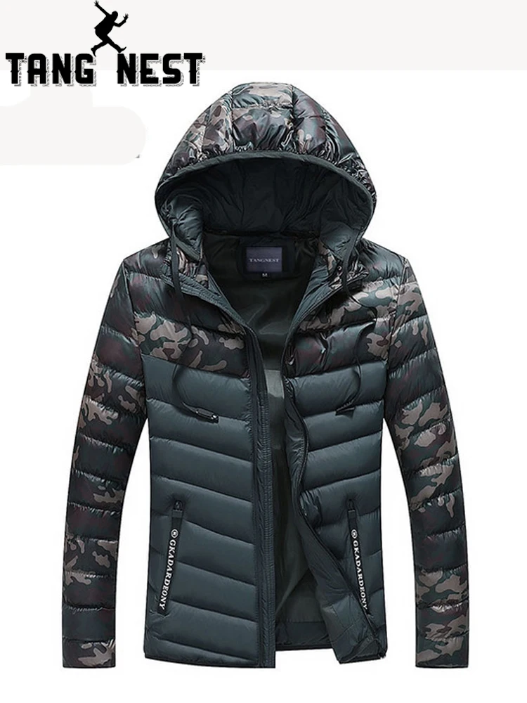 

TANGNEST 2019 Winter Men Jacket Coat Warm Casual Camouflage Stitching Comfortable Popular Men Parka Thick Coat MWM1881