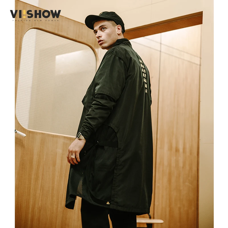 VIISHOW новинка длинный Тренч Мужская брендовая одежда повседневные Модные Длинные
