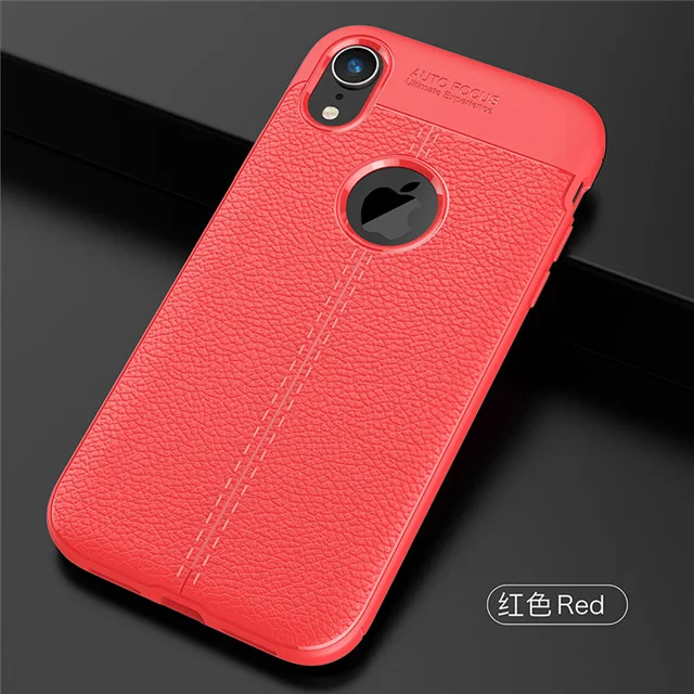 Роскошный противоударный защитный мягкий чехол для iPhone XS MAX личи кожаный силиконовый чехол для iPhone X XS Ультратонкий чехол на XR - Цвет: Red
