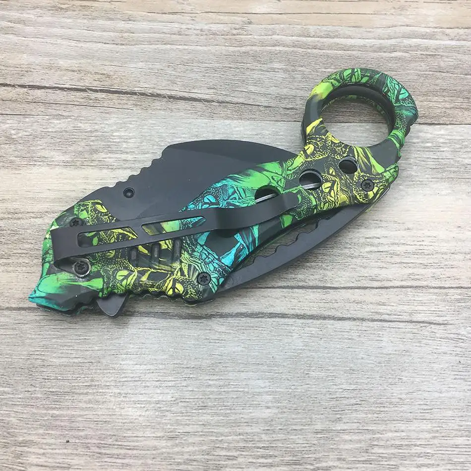 Походный нож Karambit, охотничьи ножи, походный инструмент, тактический нож для выживания, нож из нержавеющей стали, коготь скорпиона, 5 цветов - Цвет: Yellow handle