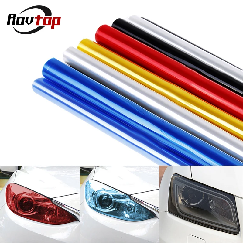 

Rovtop 30cm x 100cm Auto Car Light Sticker Tint Headlight Taillight Fog Lights Car Automotive Decals Stickers Protector Cover Z2