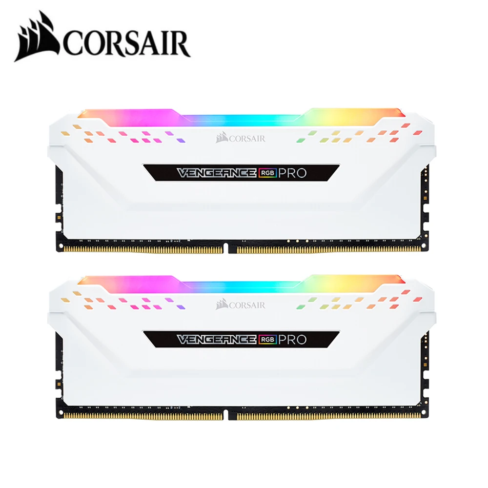 CORSAIR Vengeance 16GB(2X8) RGB PRO ram Memoria Module двухканальный DDR4 PC4 3000Mhz 3200Mhz DIMM C16 светодиодный модуль памяти-белый