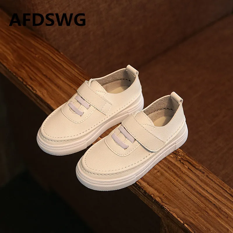 

AFDSWG spring and autumn white leather waterproof soft shoes kids boys casual sport shoes for girls black running shoes boys